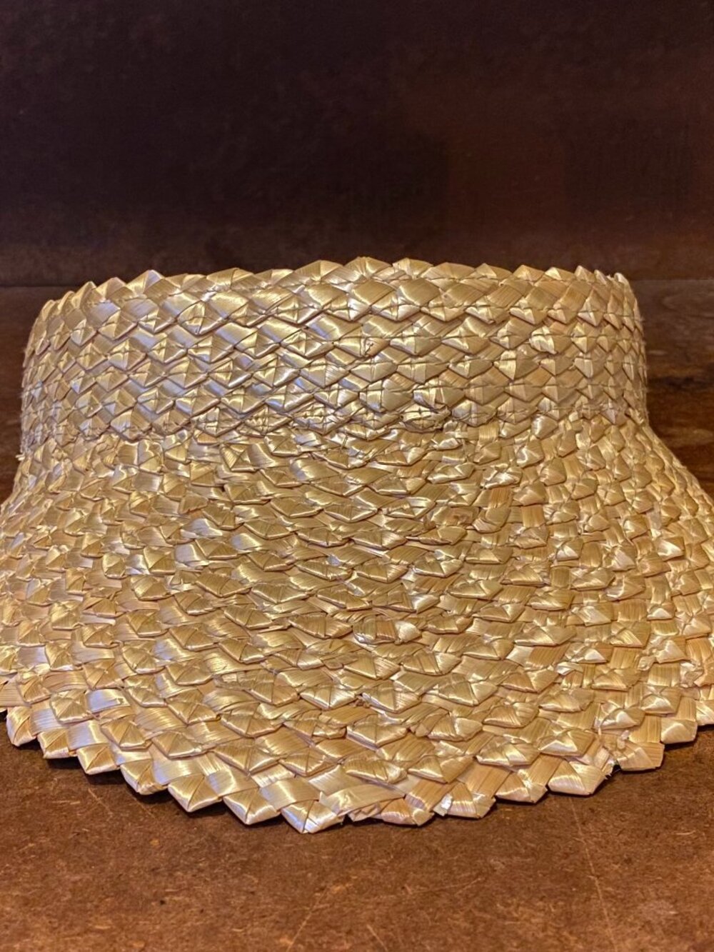 Hemlock Hat Company 100% Linen 100% Straw Wicker Rattan Visor OS